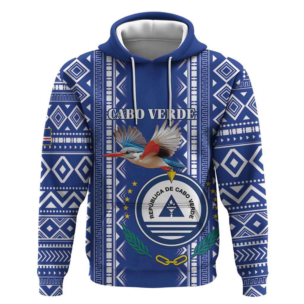 Personalised Cape Verde Hoodie Grey Headed Kingfisher - Coat Of Arms LT15