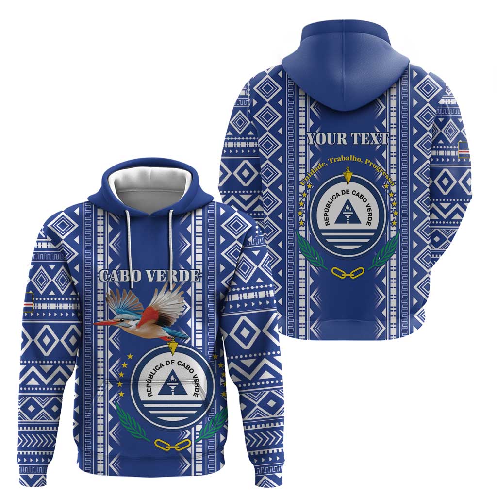Personalised Cape Verde Hoodie Grey Headed Kingfisher - Coat Of Arms LT15