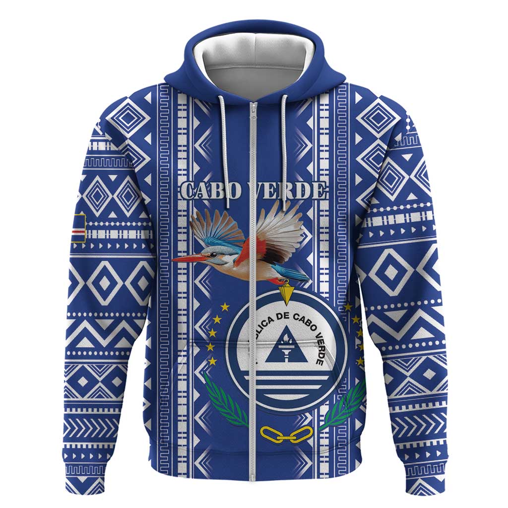 Personalised Cape Verde Hoodie Grey Headed Kingfisher - Coat Of Arms LT15