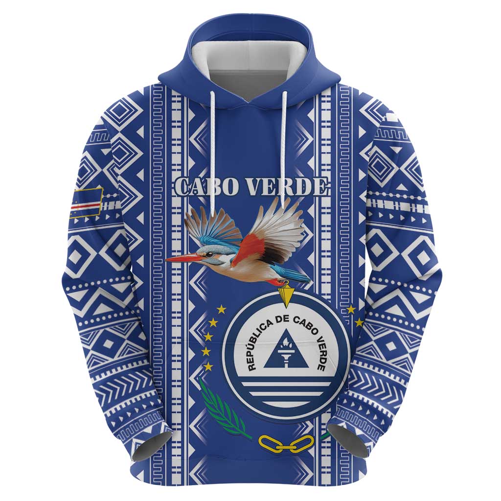 Personalised Cape Verde Hoodie Grey Headed Kingfisher - Coat Of Arms LT15
