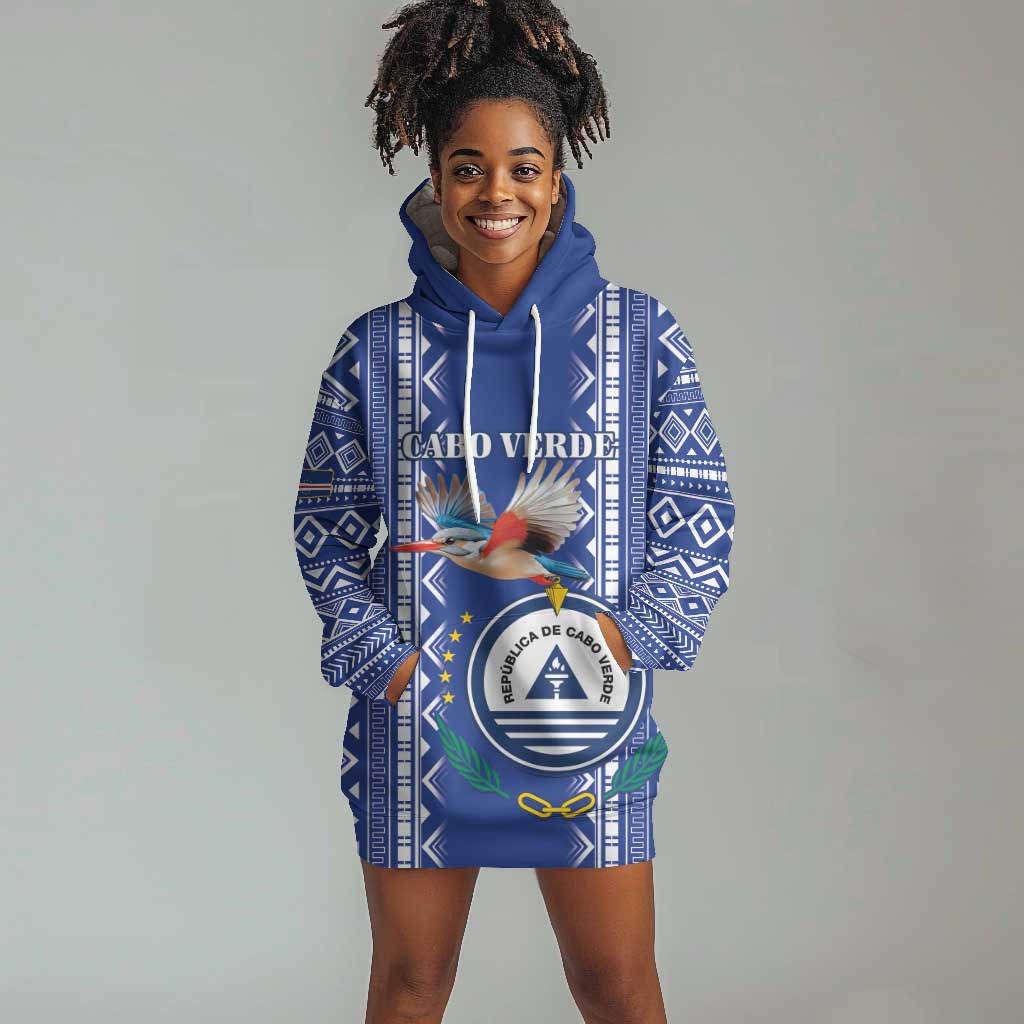 Personalised Cape Verde Hoodie Dress Grey Headed Kingfisher - Coat Of Arms LT15