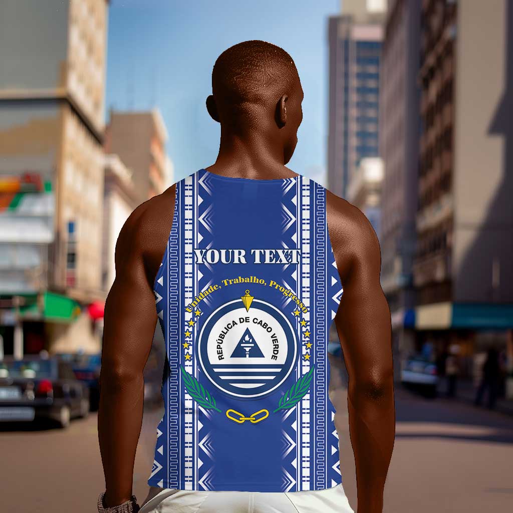Personalised Cape Verde Men Tank Top Grey Headed Kingfisher - Coat Of Arms LT15