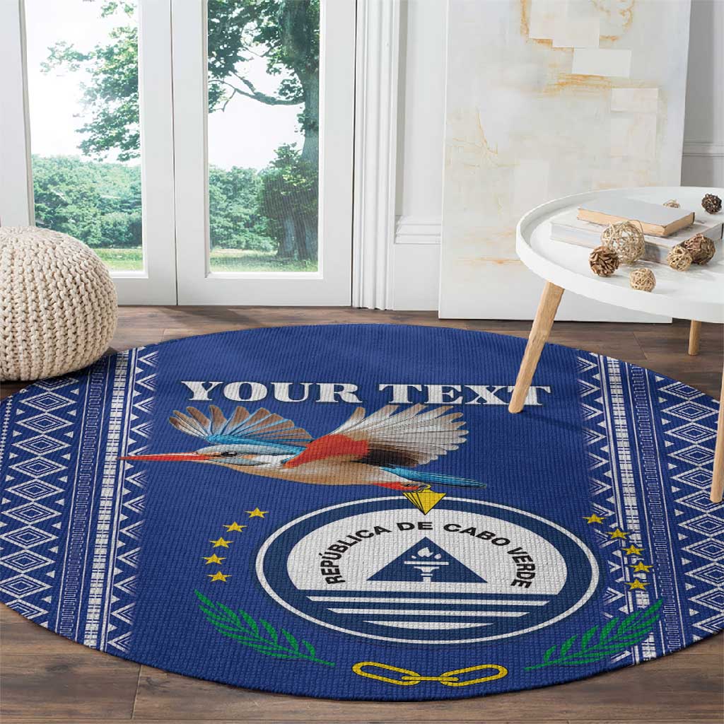Personalised Cape Verde Round Carpet Grey Headed Kingfisher - Coat Of Arms LT15