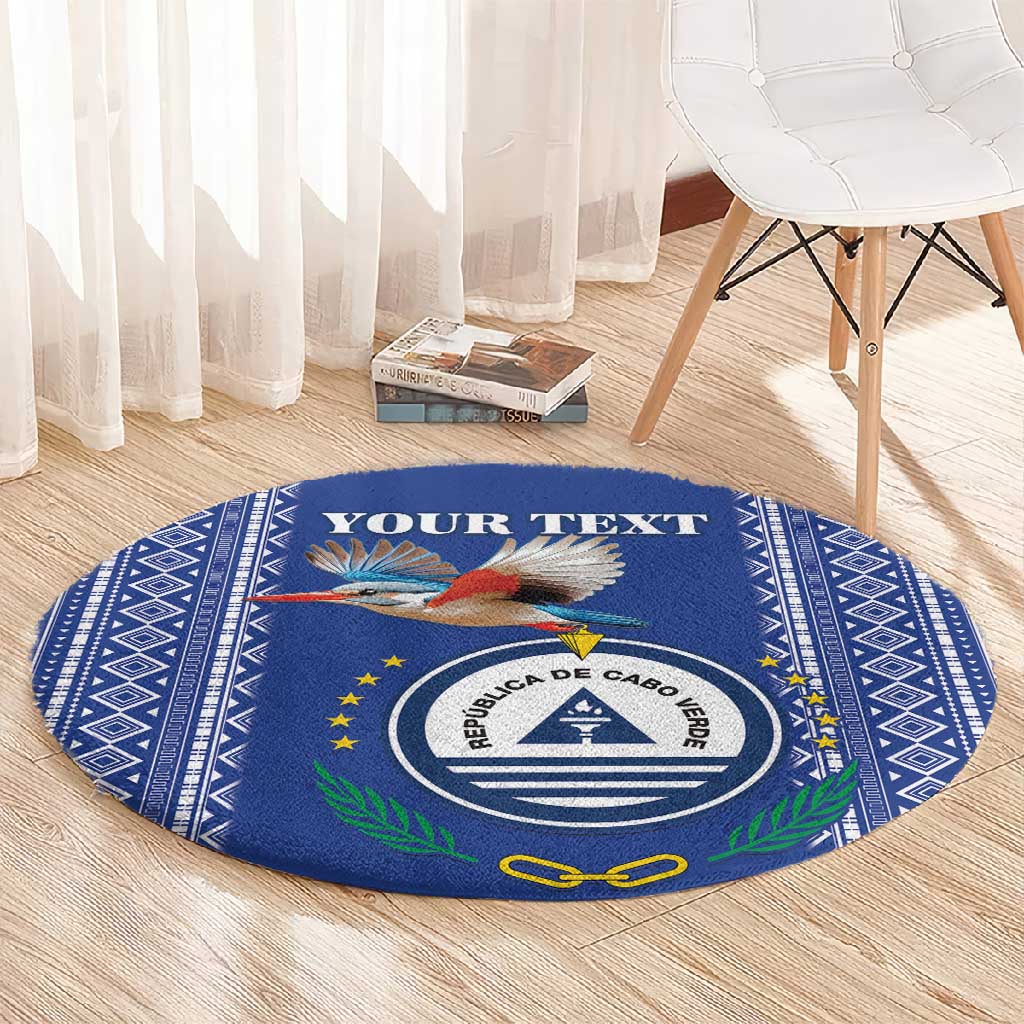 Personalised Cape Verde Round Carpet Grey Headed Kingfisher - Coat Of Arms LT15