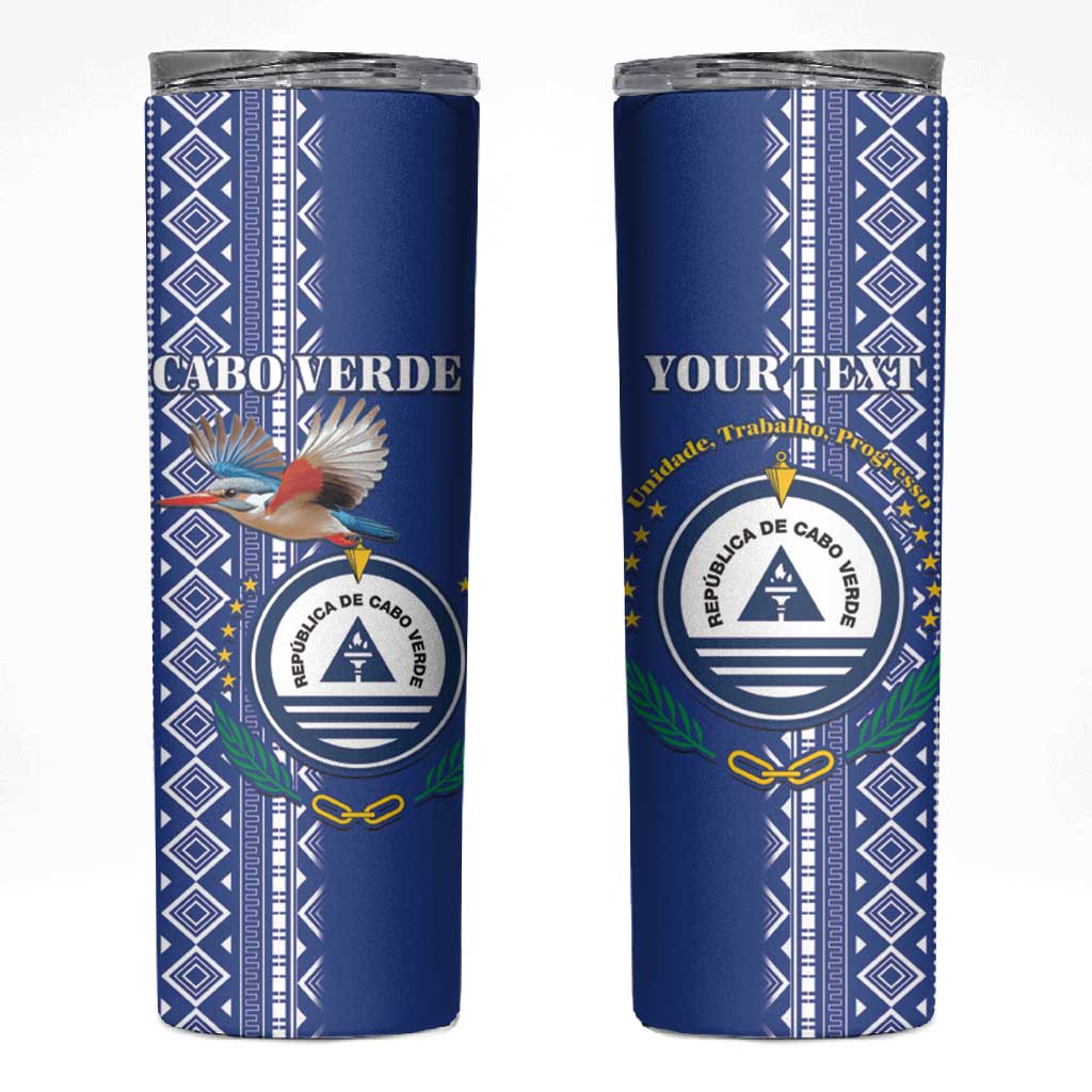 Personalised Cape Verde Skinny Tumbler Grey Headed Kingfisher - Coat Of Arms LT15
