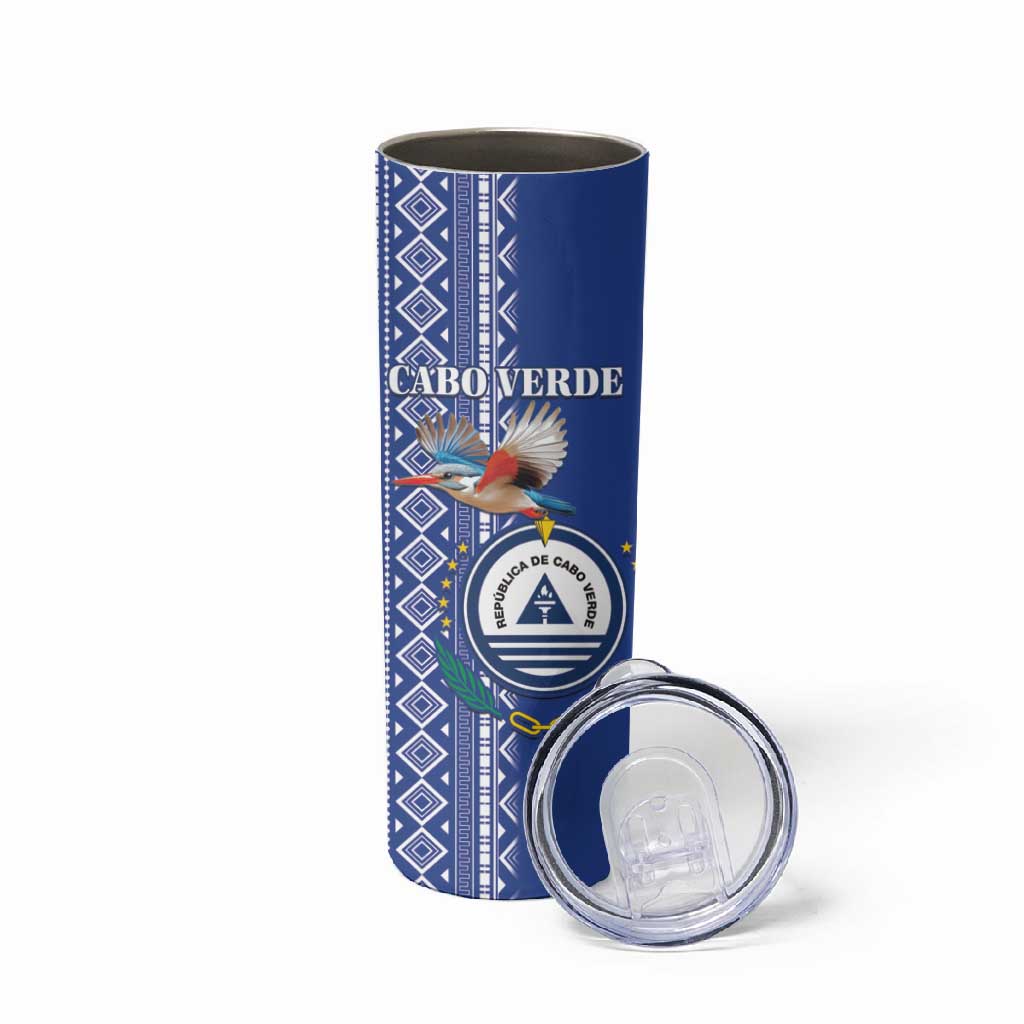 Personalised Cape Verde Skinny Tumbler Grey Headed Kingfisher - Coat Of Arms LT15