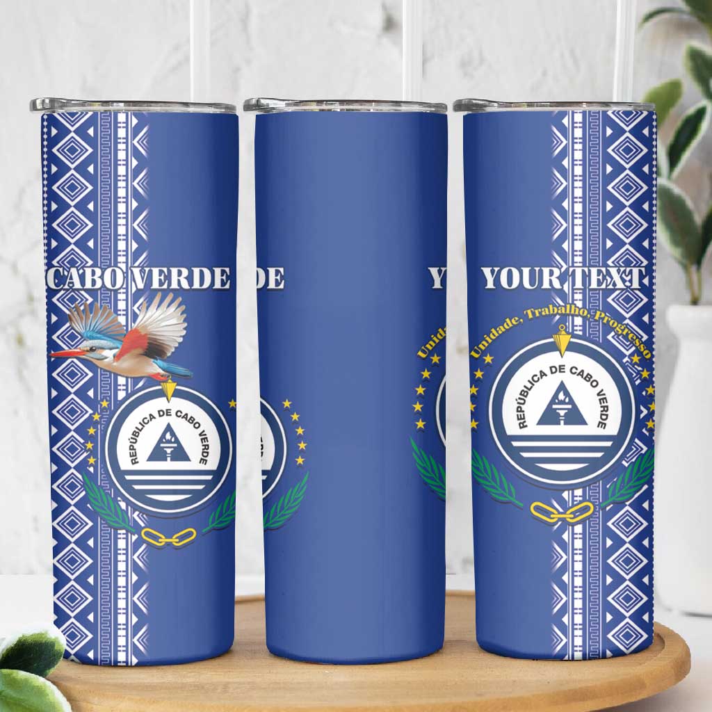 Personalised Cape Verde Skinny Tumbler Grey Headed Kingfisher - Coat Of Arms LT15