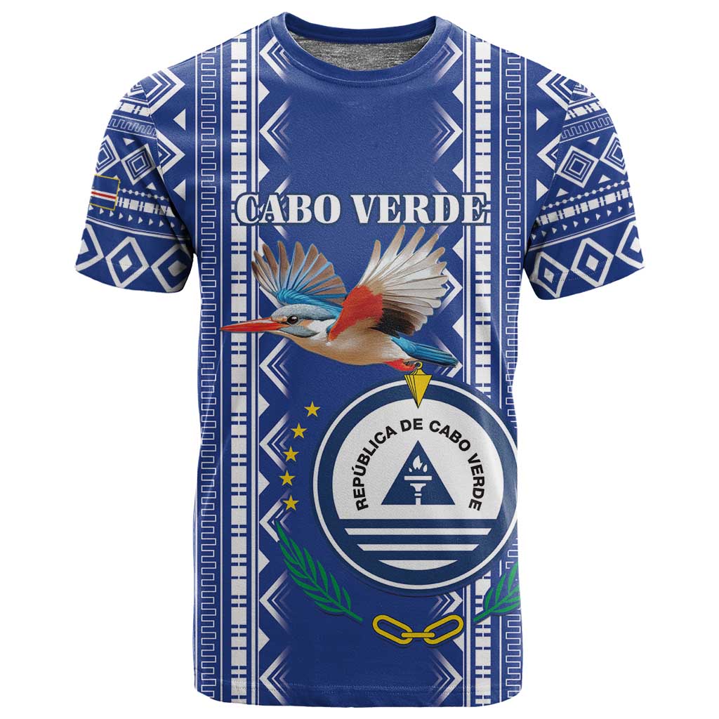Personalised Cape Verde T shirt Grey Headed Kingfisher - Coat Of Arms LT15