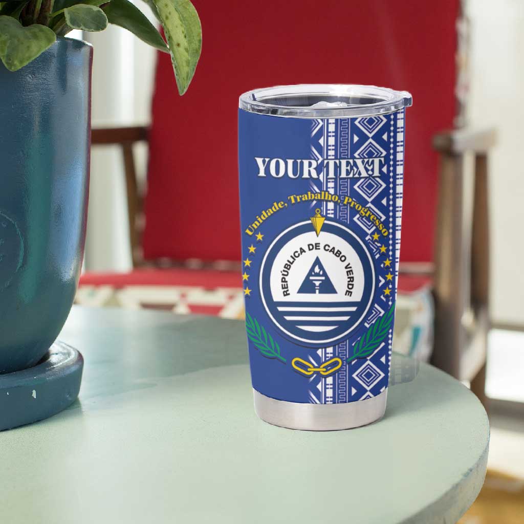 Personalised Cape Verde Tumbler Cup Grey Headed Kingfisher - Coat Of Arms LT15