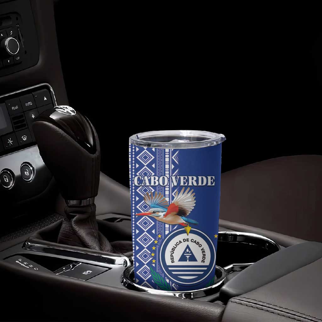 Personalised Cape Verde Tumbler Cup Grey Headed Kingfisher - Coat Of Arms LT15