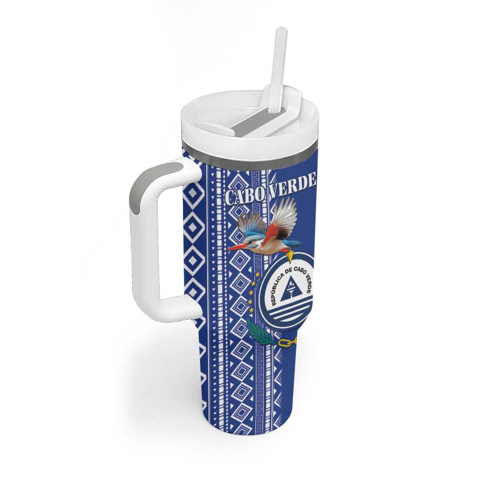 Personalised Cape Verde Tumbler With Handle Grey Headed Kingfisher - Coat Of Arms LT15