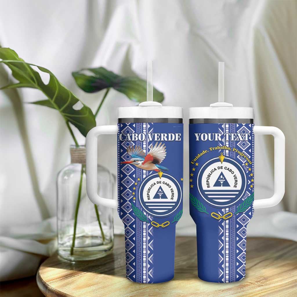 Personalised Cape Verde Tumbler With Handle Grey Headed Kingfisher - Coat Of Arms LT15