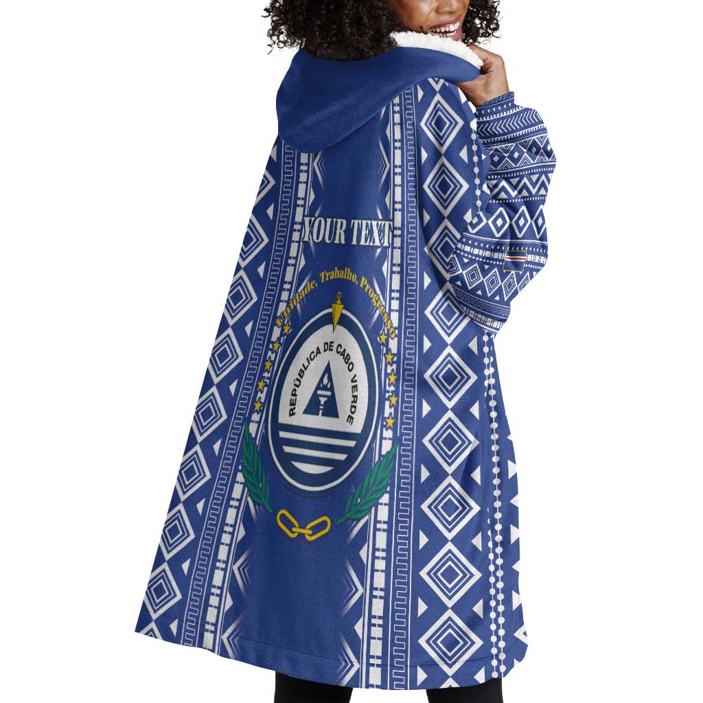 Personalised Cape Verde Wearable Blanket Hoodie Grey Headed Kingfisher - Coat Of Arms LT15