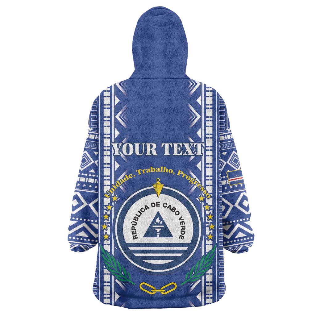 Personalised Cape Verde Wearable Blanket Hoodie Grey Headed Kingfisher - Coat Of Arms LT15