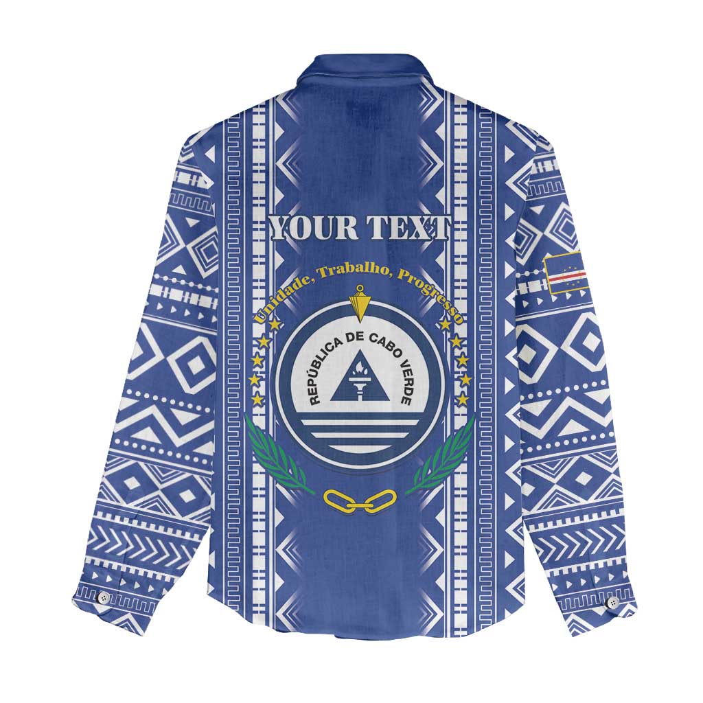 Personalised Cape Verde Women Casual Shirt Grey Headed Kingfisher - Coat Of Arms LT15
