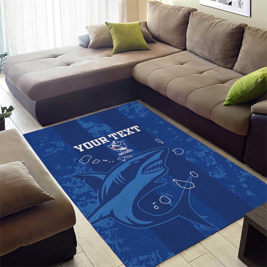 Custom Cape Verde Football Area Rug Go Champions Tubaroes Azuis LT15