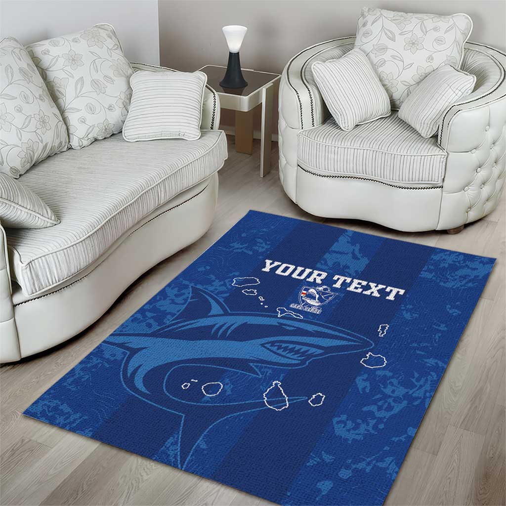 Custom Cape Verde Football Area Rug Go Champions Tubaroes Azuis LT15