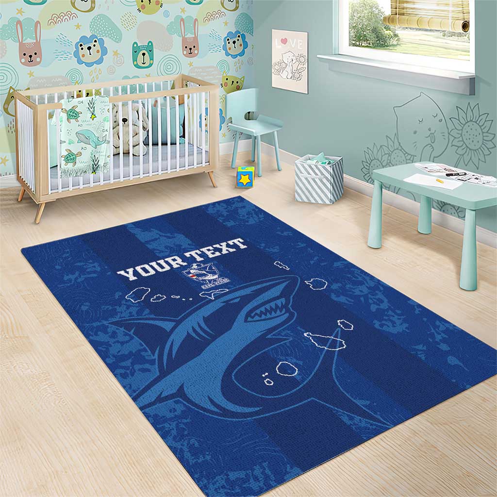 Custom Cape Verde Football Area Rug Go Champions Tubaroes Azuis LT15