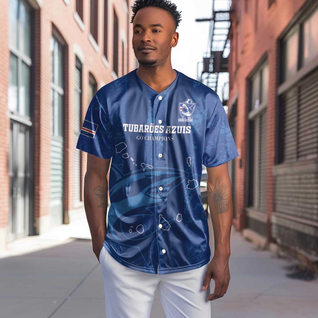 Custom Cape Verde Football Baseball Jersey Go Champions Tubaroes Azuis LT15