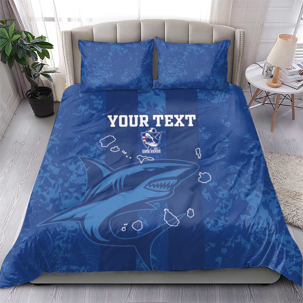 Custom Cape Verde Football Bedding Set Go Champions Tubaroes Azuis LT15
