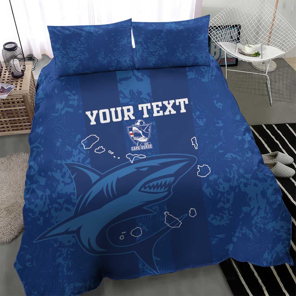 Custom Cape Verde Football Bedding Set Go Champions Tubaroes Azuis LT15