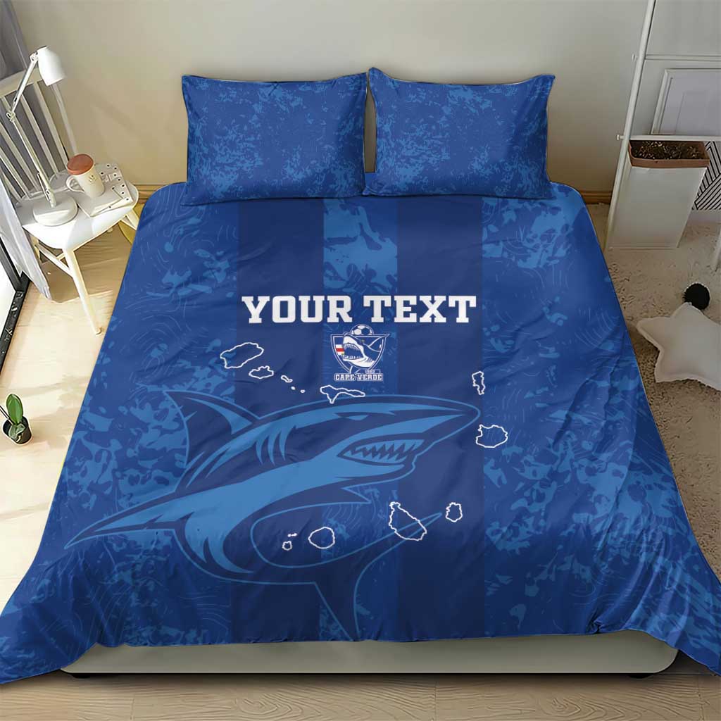 Custom Cape Verde Football Bedding Set Go Champions Tubaroes Azuis LT15