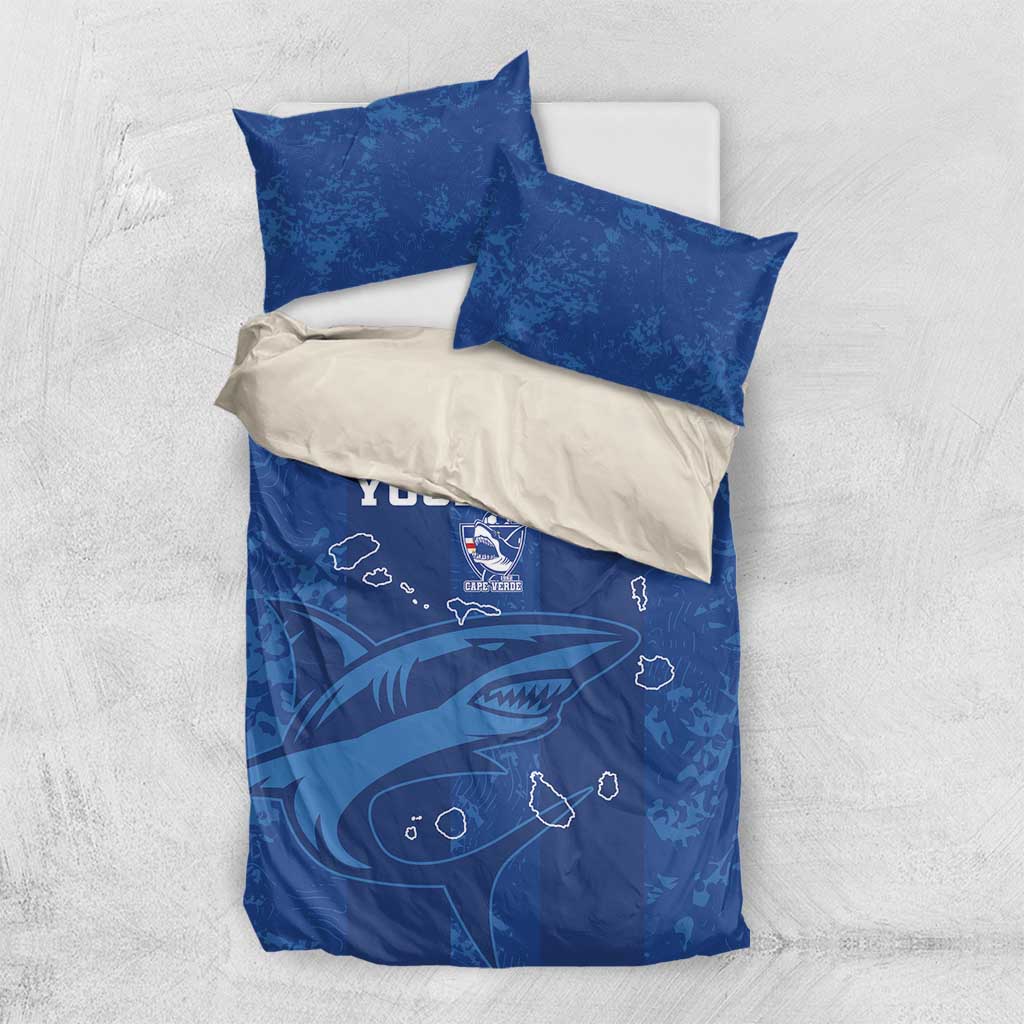 Custom Cape Verde Football Bedding Set Go Champions Tubaroes Azuis LT15