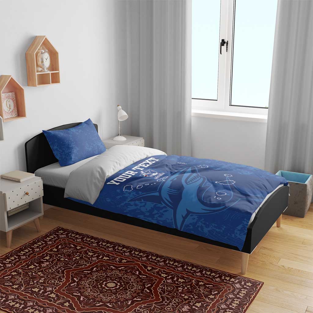 Custom Cape Verde Football Bedding Set Go Champions Tubaroes Azuis LT15