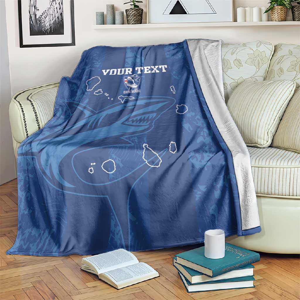Custom Cape Verde Football Blanket Go Champions Tubaroes Azuis LT15