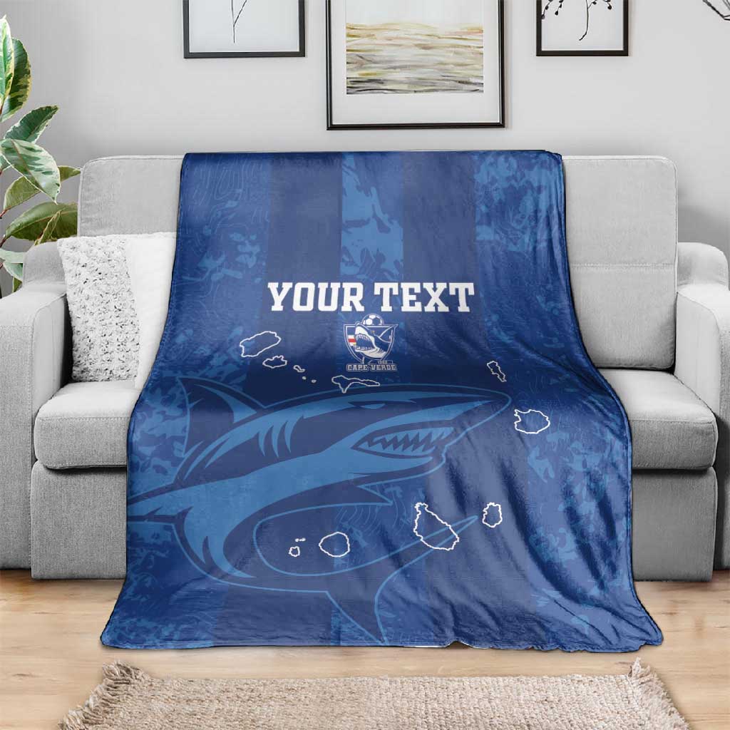 Custom Cape Verde Football Blanket Go Champions Tubaroes Azuis LT15