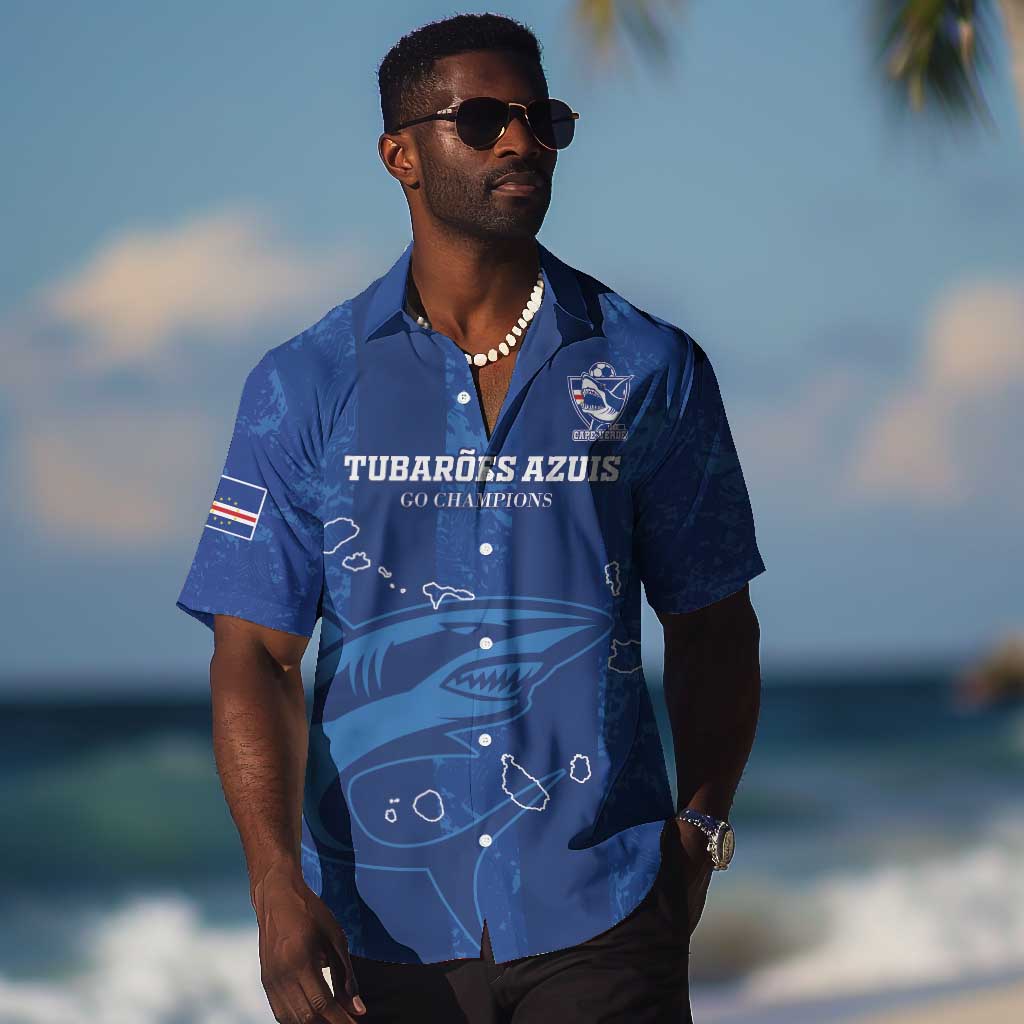 Custom Cape Verde Football Hawaiian Shirt Go Champions Tubaroes Azuis LT15