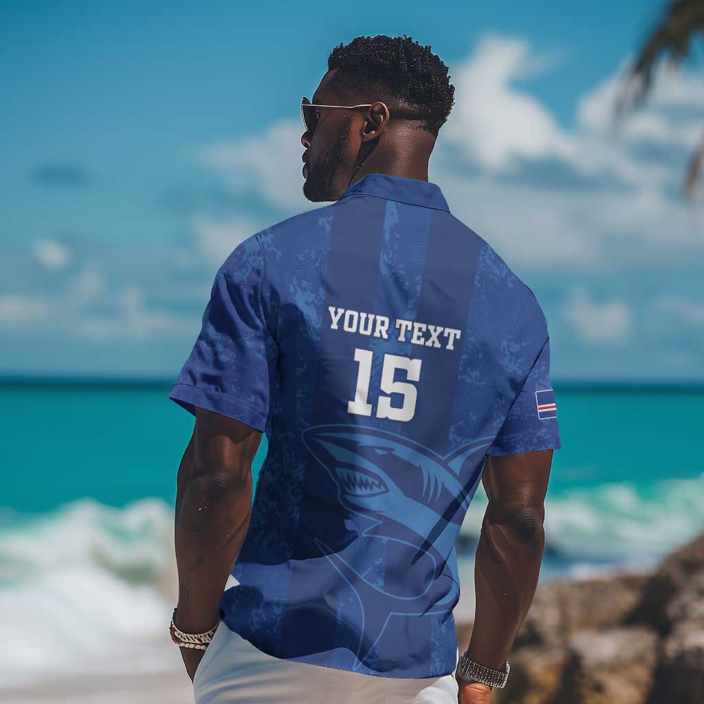 Custom Cape Verde Football Hawaiian Shirt Go Champions Tubaroes Azuis LT15