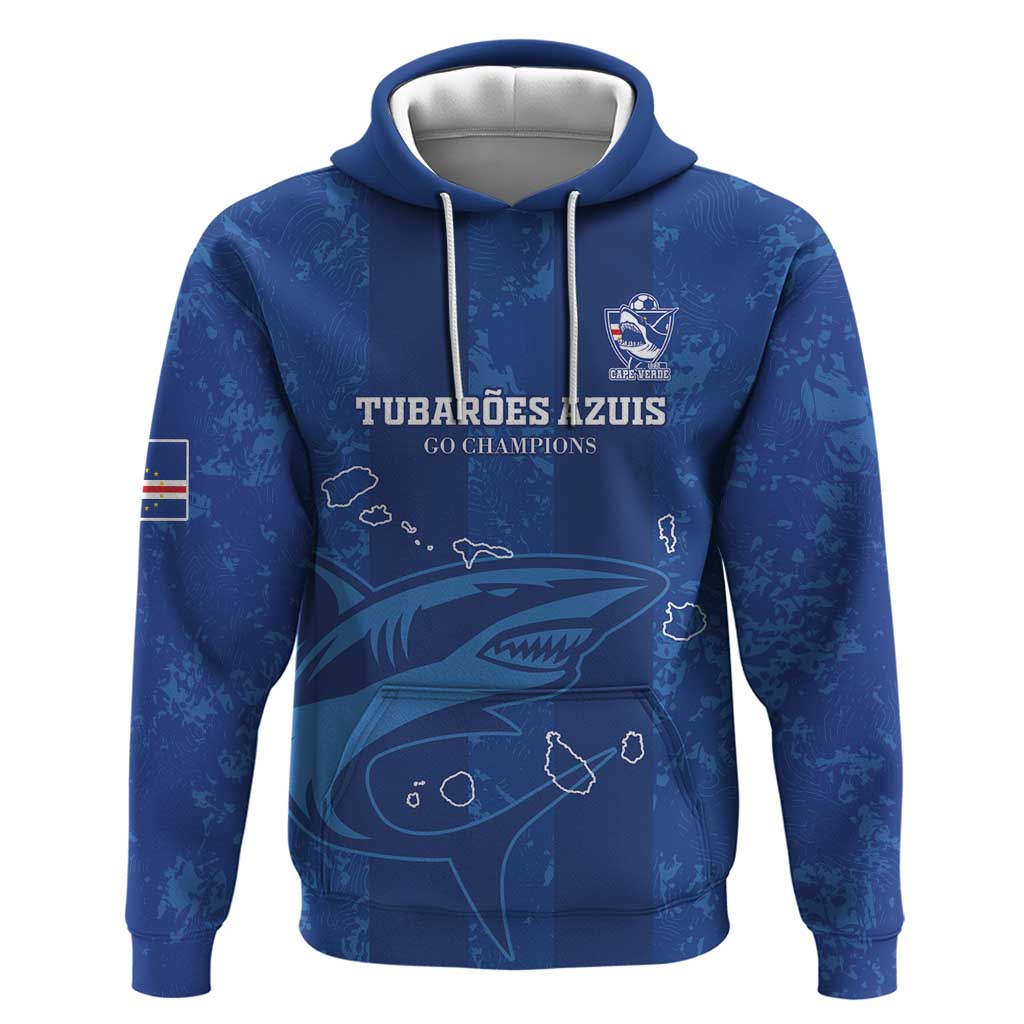 Custom Cape Verde Football Hoodie Go Champions Tubaroes Azuis LT15