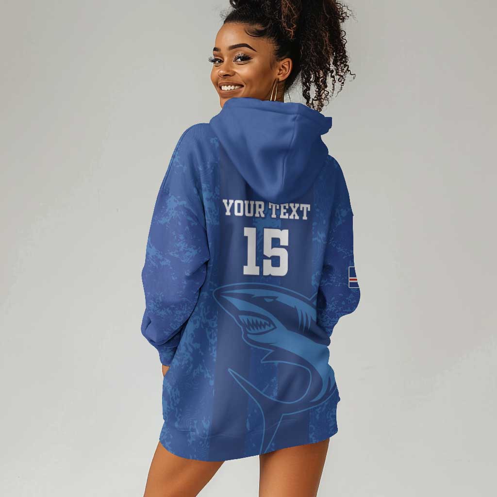 Custom Cape Verde Football Hoodie Dress Go Champions Tubaroes Azuis LT15