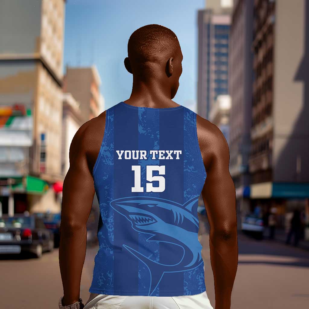 Custom Cape Verde Football Men Tank Top Go Champions Tubaroes Azuis LT15