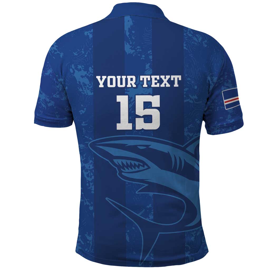 Custom Cape Verde Football Polo Shirt Go Champions Tubaroes Azuis LT15