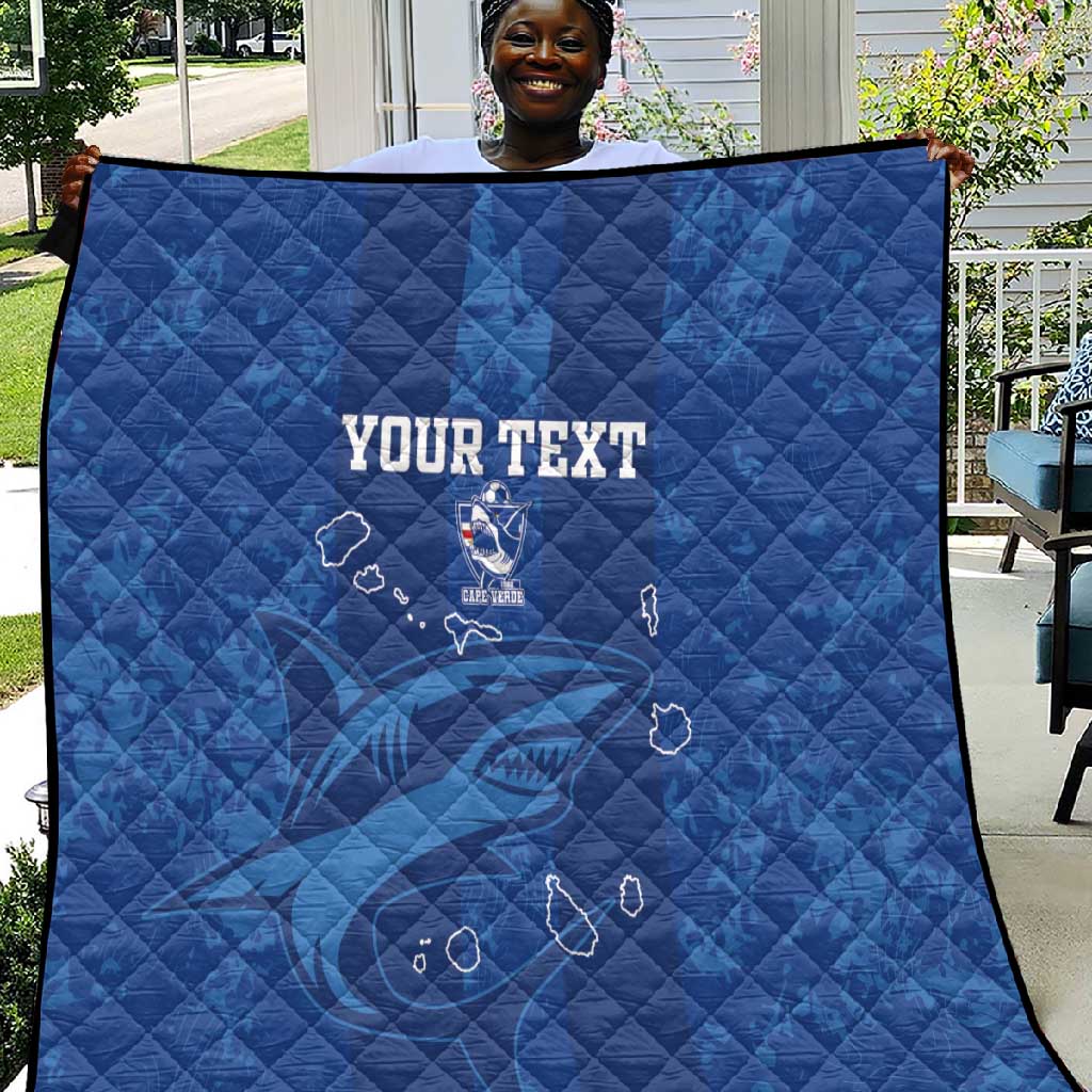 Custom Cape Verde Football Quilt Go Champions Tubaroes Azuis LT15