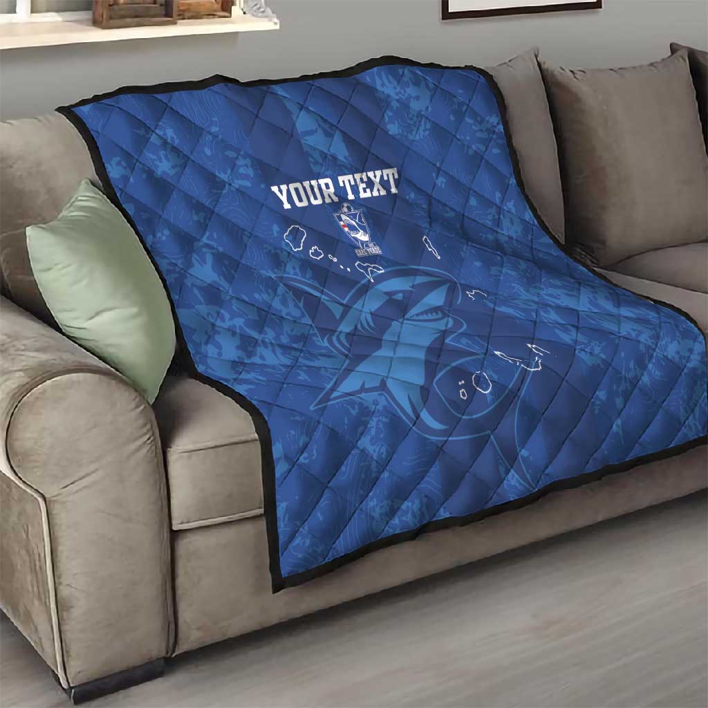 Custom Cape Verde Football Quilt Go Champions Tubaroes Azuis LT15