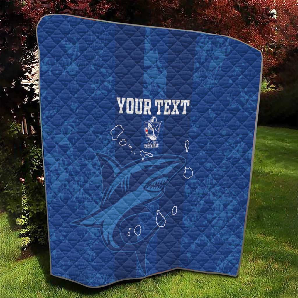 Custom Cape Verde Football Quilt Go Champions Tubaroes Azuis LT15