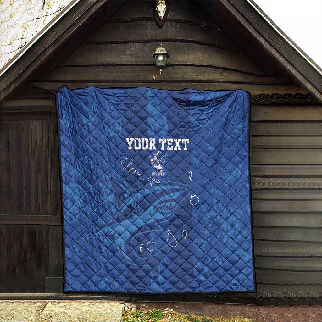 Custom Cape Verde Football Quilt Go Champions Tubaroes Azuis LT15