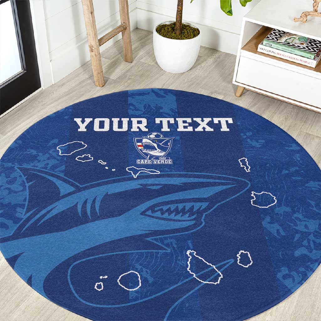 Custom Cape Verde Football Round Carpet Go Champions Tubaroes Azuis LT15