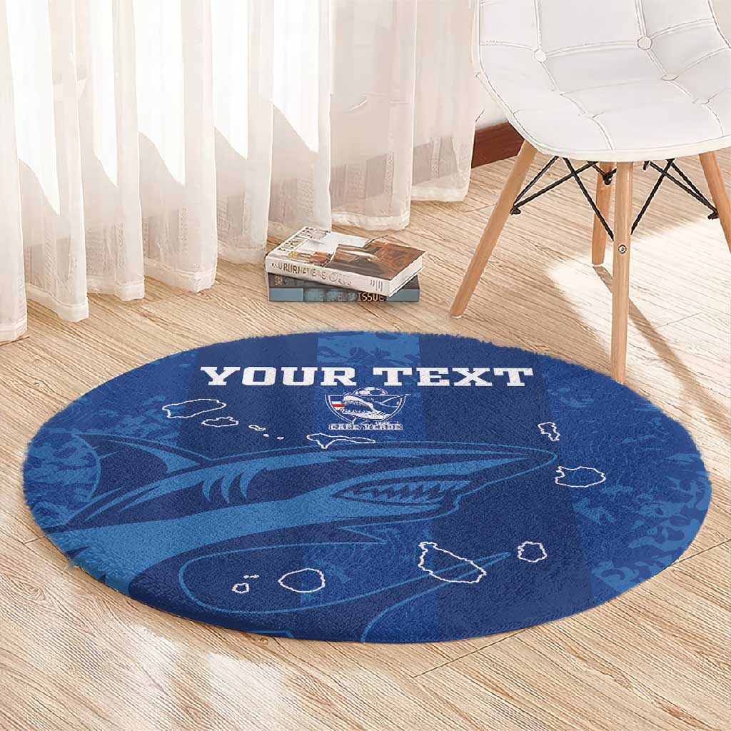 Custom Cape Verde Football Round Carpet Go Champions Tubaroes Azuis LT15