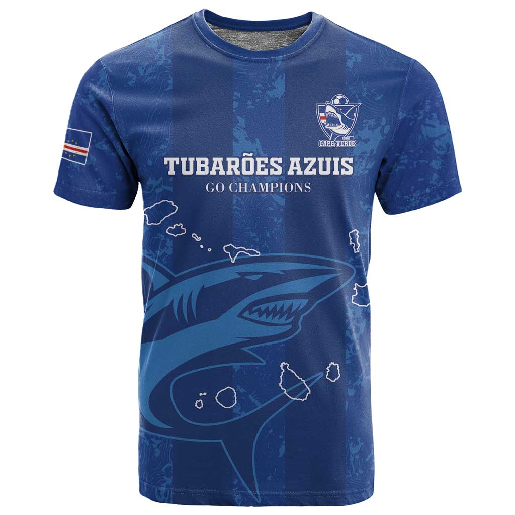 Custom Cape Verde Football T shirt Go Champions Tubaroes Azuis LT15