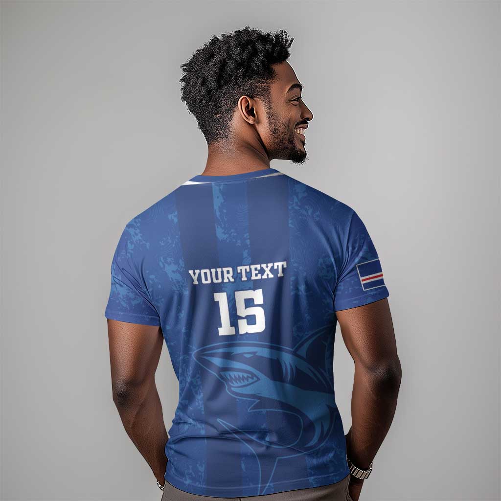 Custom Cape Verde Football T shirt Go Champions Tubaroes Azuis LT15