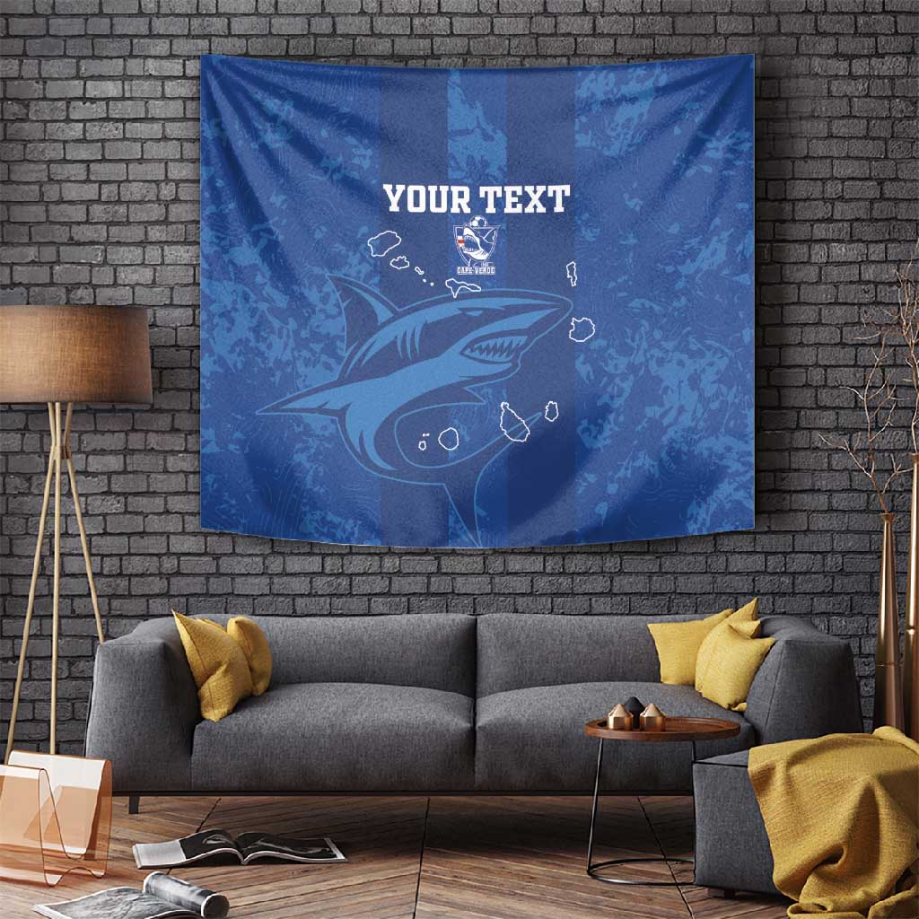 Custom Cape Verde Football Tapestry Go Champions Tubaroes Azuis LT15