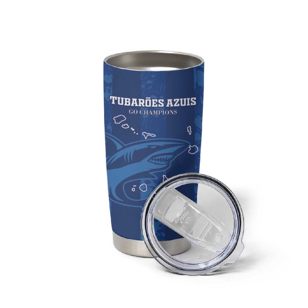 Custom Cape Verde Football Tumbler Cup Go Champions Tubaroes Azuis LT15