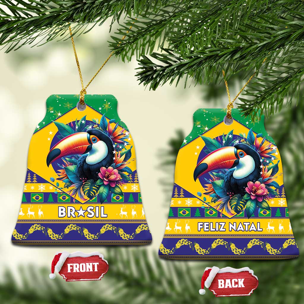 Brazil Christmas Ceramic Ornament Toco Toucan Flag Style LT15