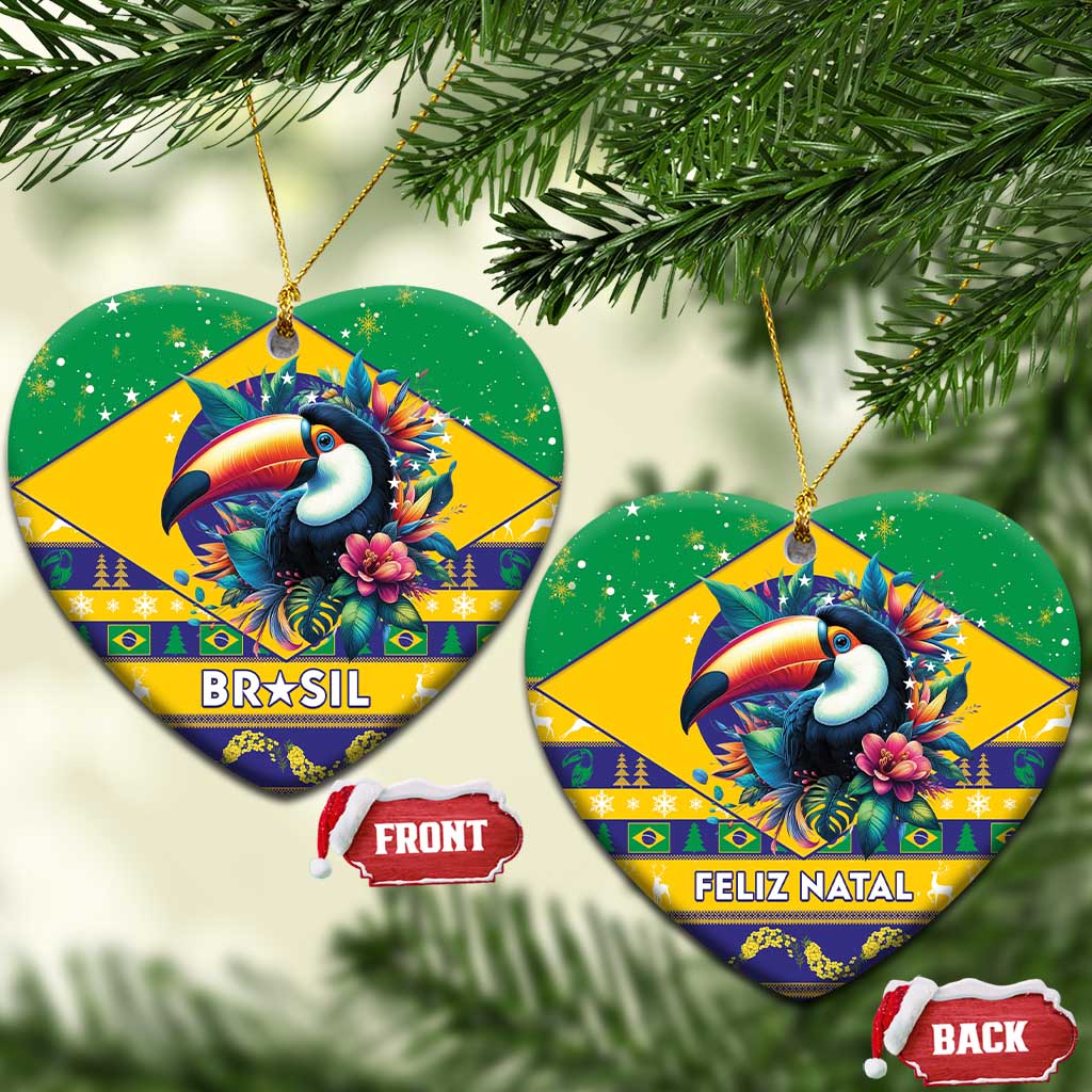 Brazil Christmas Ceramic Ornament Toco Toucan Flag Style LT15