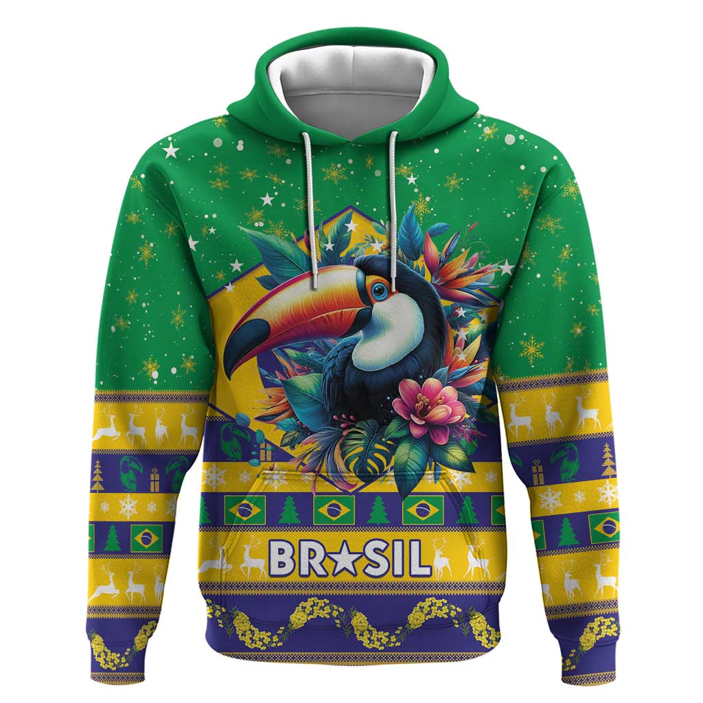 Brazil Christmas Hoodie Toco Toucan Flag Style LT15