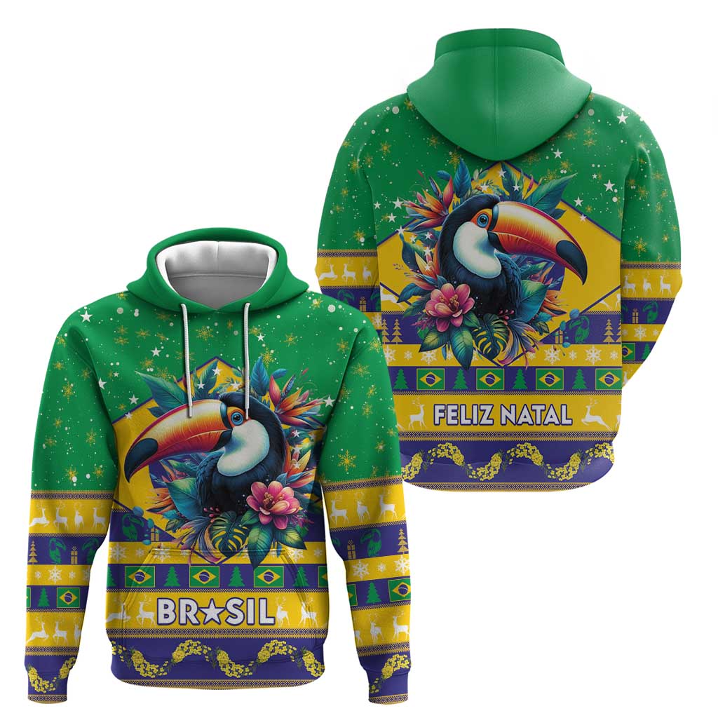 Brazil Christmas Hoodie Toco Toucan Flag Style LT15